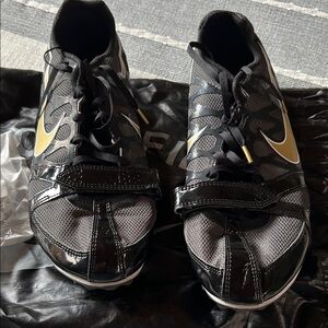 Nike Black and Gold Sprint Spikes